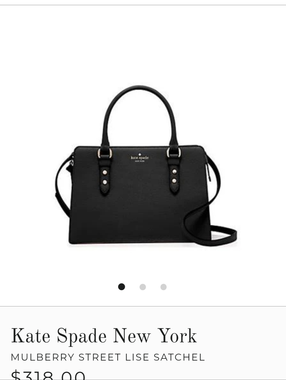 Kate spade black pebbled leather satchel with gold hardware - Picture 8 of 8